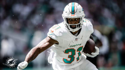 Miami Dolphins running back Raheem Mostert (31) celebrates with