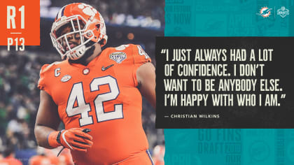 Miami Dolphins defensive tackle Christian Wilkins is confident