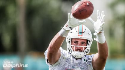 Miami Dolphins tight end Durham Smythe (81) walks on the field