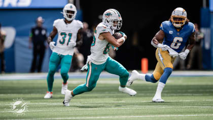 MIAMI GARDENS, FL - AUGUST 27: Miami Dolphins wide receiver River Cracraft ( 85) extends for the ball