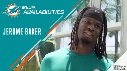 55 JEROME BAKER MIAMI DOLPHINS TEAM ISSUED AQUA "SAMPLE"