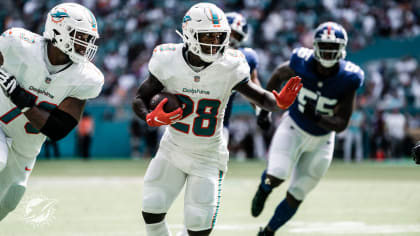 Miami Dolphins quarterback Mike White looks for an open receiver