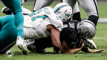 Miami Dolphins play Las Vegas Raiders in NFl game at Allegiant Stadium