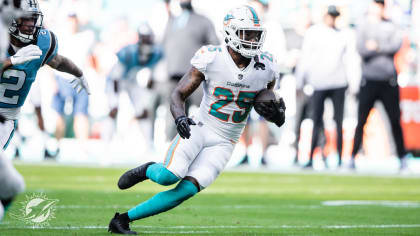 Xavien Howard of the Miami Dolphins in action against the Atlanta