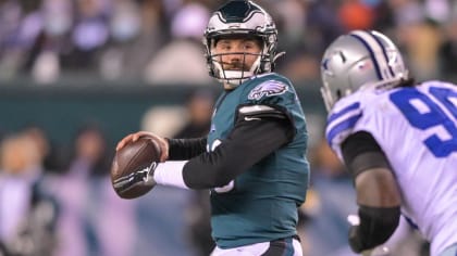 Philadelphia Eagles wide receiver DeVonta Smith sneaks by the Dallas  Cowboys' defense for a wide-open 5-yard touchdown grab