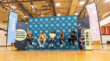 Philadelphia Eagles co-host sports bra distribution event