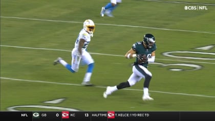 Highlight: S Nasir Adderley rips TE Dallas Goedert's undershirt on 21-yard  catch and run