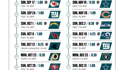 Philadelphia Eagles on X: The 2017 #Eagles schedule is out! Get in  guaranteed with tickets at NFL Ticket Exchange:    / X