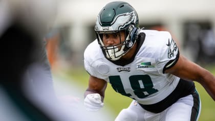 Philadelphia Eagles linebacker Patrick Johnson (48) runs during an NFL  football game against the Washington Commanders, Sunday, Sept. 25, 2022 in  Landover, Md. (AP Photo/Daniel Kucin Jr Stock Photo - Alamy