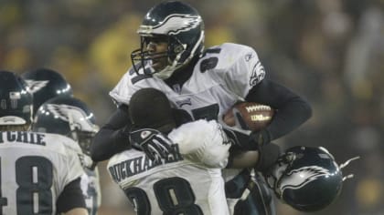 Philadelphia Eagles' Todd Pinkston (87) celebrates the touchdown