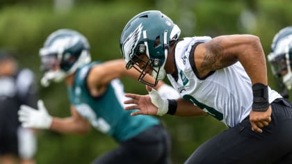 New York Jets' Donald Strickland (27) warms up before an NFL