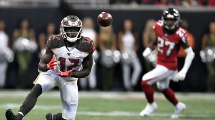 Atlanta Falcons cornerback Desmond Trufant (21) celebrates an interception  against the Tampa Bay Buccaneers during the first half of an NFL football  game, Sunday, Nov. 24, 2019, in Atlanta. (AP Photo/John Bazemore