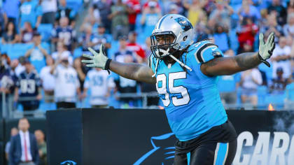 Charlotte, NC, USA. 23rd Dec, 2018. Atlanta Falcons linebacker Deion Jones  (45) gets stiff armed by Carolina Panthers running back Christian McCaffrey  (22) the NFL matchup at Bank of America Stadium in