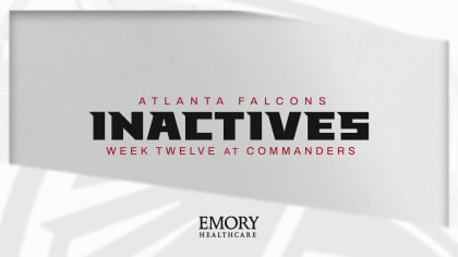 Falcons News: Inactives list for Week 12 matchup vs. Commanders