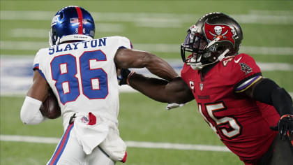 Wide receiver Darius Slayton of the New York Giants makes a catch