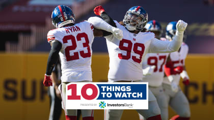 August 16, 2019, New York Giants outside linebacker Kareem Martin (96)  reacts during the NFL preseason game between the Chicago Bears and the New  York Giants at MetLife Stadium in East Rutherford