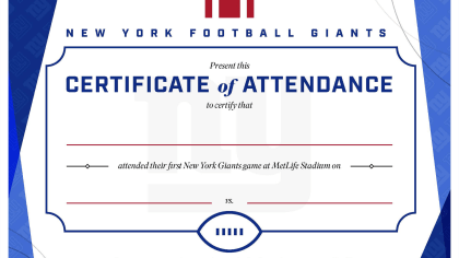 My First Game Certificate  Chicago Bears Official Website