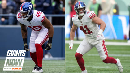 New York Giants linebacker Tomon Fox (49) walks off the field