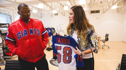 Red Satin Starter New York Giants 25th Anniversary Jacket