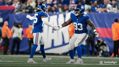 New York Giants cornerback Jason Pinnock (27) takes the field to face the  Detroit Lions in an NFL football game Sunday, Nov. 20, 2022, in East  Rutherford, N.J. (AP Photo/Adam Hunger Stock