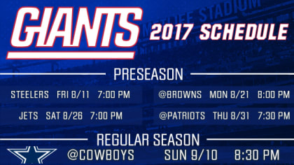 New York Giants 2017 Schedule Released