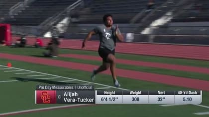 OL Alijah Vera-Tucker's USC pro day highlights