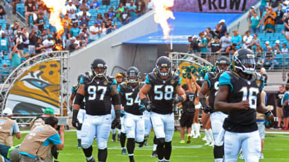 Jags fan runs onto field, gets his money worth dapping players