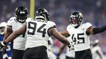 Jacksonville Jaguars offensive tackle Jawaan Taylor (75) eyes a defensive  lineman as he protects the pocket during an NFL football game against the  Indianapolis Colts, Sunday, Sept. 18, 2022 in Jacksonville, Fla.