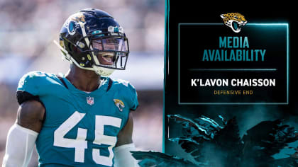 Jacksonville Jaguars linebacker K'Lavon Chaisson (45) lines up for