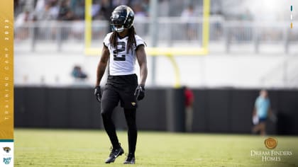 JACKSONVILLE, FL - JANUARY 14: Jacksonville Jaguars cornerback Tre Herndon  (37) runs with the ball during the game between the Los Angeles Chargers  and the Jacksonville Jaguars on January 14, 2023 at