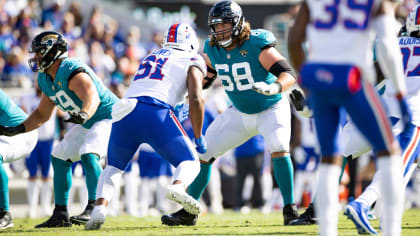 Andrew Norwell Jacksonville Jaguars Game-Used #68 White Jersey vs. Indianapolis  Colts on November 11 2018 - Size 46