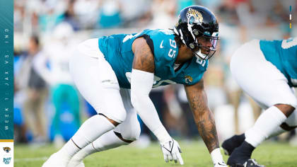 Jacksonville Jaguars defensive end Roy Robertson-Harris (95) runs