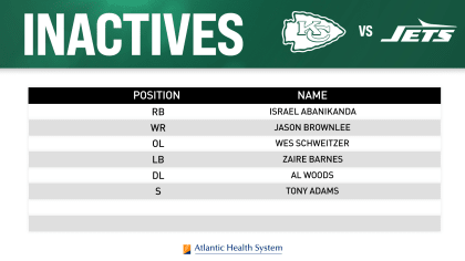 Jets Week 11 Inactive List at Patriots; Herbig Active, Rankins out with  Elbow