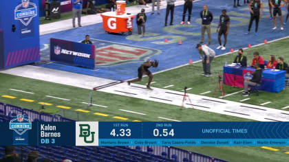 CB Kalon Barnes (Baylor) Runs a 4.23 40-Yard Dash at the 2022 Combine