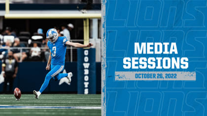 Detroit Lions punter Jack Fox (3) punts against the Washington