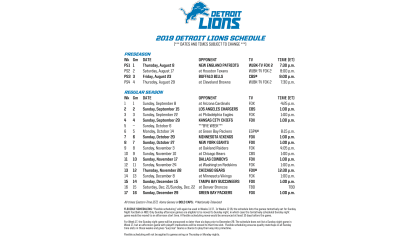 detroit lions season schedule