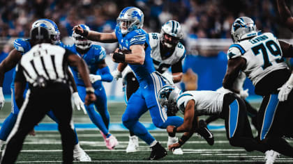 Detroit Lions defensive end Aidan Hutchinson (97) celebrates with Alex  Anzalone (34) after Hutchinson sacked Atlanta Falcons quarterback Desmond  Ridder (9) late in the fourth quarter of an NFL football game Sunday