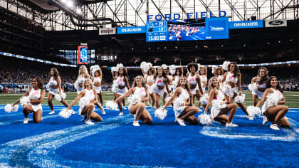 Detroit Lions Cheerleaders performs during a time out against