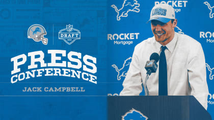 Dan Campbell at his press conference wearing a shirt with Brad Holmes at  his press conference wearing a shirt with Dan Campbell on it : r/nfl