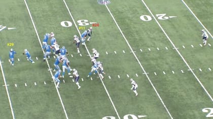 Detroit Lions quarterback Matthew Stafford hits wide receiver Marvin Jones  downfield for 38 yards