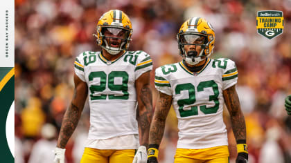 Green Bay, WI, USA. 30th Sep, 2018. Green Bay Packers cornerback Jaire  Alexander #23 celebrates an interception during the NFL Football game  between the Buffalo Bills and the Green Bay Packers at