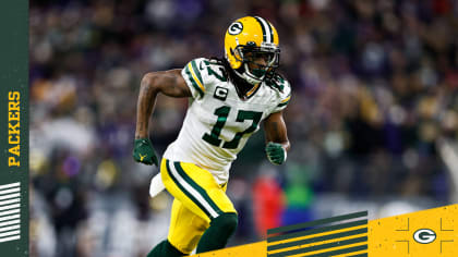 BALTIMORE, MD - DECEMBER 19: Packers wide receiver Davante Adams (17) runs  after a catch during the Green Bay Packers versus Baltimore Ravens NFL game  at M&T Bank Stadium on December 19