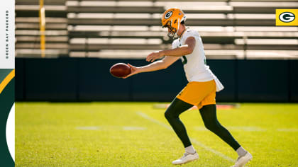 Green Bay Packers punter Daniel Whelan (41) warms up during a