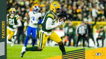 Green Bay, Wisconsin. November 14, 2021: Green Bay Packers cornerback Rasul  Douglas (29) celebrates his tackle during the NFL football game between the  Seattle Seahawks and the Green Bay Packers at Lambeau