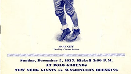 Football Program for Washington Redskins vs. New York Giants, 1937