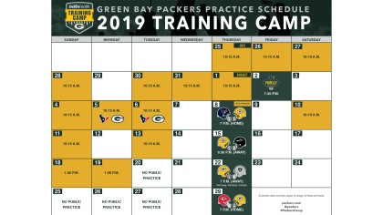 Packers Training Camp Practice Schedule