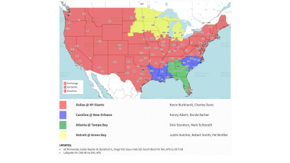 NFL Week 17 TV coverage maps