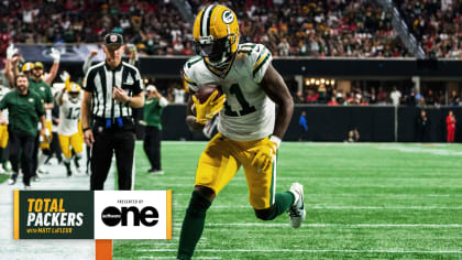 Green Bay Packers safety Innis Gaines (38) works during the second half of  an NFL football game against the Atlanta Falcons, Sunday, Sep. 17, 2023, in  Atlanta. The Atlanta Falcons won 25-24. (