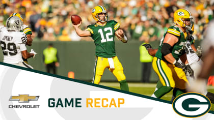 Aaron Rodgers tosses 5 TD passes, Packers beat Raiders 42-24 to go 6-1