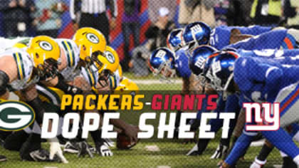 Packers-Giants Week 16 Dope Sheet